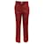 Pantalon droit en gabardine de laine Hermès Rouge Jupiter  ref.939397