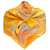 Hermès Ermete Giallo / Sciarpa in seta quadrata Multi Feux du Ciel arancione  ref.939402