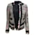 Sacai Noir et Blanc Veste en Tweed à Fermeture Éclair et Dentelle Multi Coton Multicolore  ref.939452