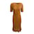 Tricot côtelé Chanel Marigold avec Slip Work/Robe de bureau Laine Marron  ref.939492