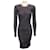 Chanel navy blue / Gold Distressed Knit Bodycon Work/Office Dress Cashmere  ref.939496