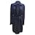 Manteau mi-long en tricot de cachemire à ceinture Chanel bleu marine Gabrielle Coco Patch  ref.939501