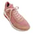 Sneakers Chanel CC in tessuto elasticizzato in pelle di vitello camoscio rosa Svezia  ref.939516