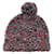 Chanel rosso / grigio / Berretto con pom pom in maglia grossa di seta e cashmere intrecciato nero / cappello Multicolore Cachemire  ref.939528