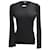 Maglione nero con maniche a mantella in maglia a costine Chanel Lana  ref.939533