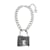 Collar de candado de tweed gigante plateado de Chanel Plata Metal  ref.939538