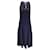 Ralph Lauren Collection Navy Blue Sleeveless Flared Knit Midi Dress Viscose  ref.939545