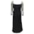 Autre Marque Reem Acra Black Beaded Long Sleeved Illusion Mesh Satin Gown / formal dress Silk  ref.939577
