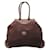 Autre Marque Roberta di Camerino Brown Suede and Ostrich Skin Leather Double Top Handle Satchel Handbag  ref.939596