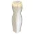 Thomas Wylde Ivory / Vestido midi de seda com detalhe de lua crescente prateada sem mangas