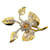 Broche de rosa dorada adornada con cristales de Valentino Dorado Metal  ref.939800