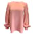 Oscar de la Renta Keyhole Sleeve Stretch Silk Blouse in Pink  ref.939821