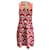 Oscar de la Renta Red / Ivory Ikat Print Cotton Dress  ref.939830