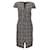 Paule Ka Black / White Intarsia Cap Sleeve Dress Polyester  ref.939847