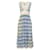 Autre Marque Pero Blue / White Gingham Sleeveless Maxi Dress with Lace Cotton  ref.939854