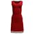 ALAÏA Vestido de cóctel de punto ajustado con cuello de pico y sin mangas con detalle de aberturas en rojo Roja Viscosa  ref.939877