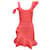 Alexander McQueen Vestido coral com babados ombro a ombro Rosa Viscose  ref.939909