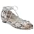 Manolo Blahnik Ivory / Brown Aneska Snakeskin Leather Lace-up Open-toe Flats Cream Exotic leather  ref.939971