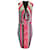 Just Cavalli Nur Cavalli Red / Hellblaues, mehrfach bedrucktes, ärmelloses Midikleid mit V-Ausschnitt Mehrfarben Viskose  ref.940026