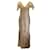 Autre Marque Marchesa Notte Or Métallisé / Robe beige fendue sur le devant en tulle à mailles ornées / robe formelle Polyester Doré  ref.940032