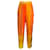 Autre Marque Partow Orange / Pantaloni a gamba dritta in twill di seta con risvolti gialli Rio / Pantaloni Arancione  ref.940045