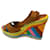 Valentino Garavani multicolored wedge sandals Mustard Leather  ref.940946
