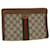 GUCCI GG Canvas Web Sherry Line Clutch Bag Beige Red Green 84.01.001 auth 42878  ref.941028