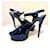 Yves Saint Laurent Sandales YSL Tribute en bleu métallisé  - vue 3