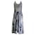 Etro Navy Blue / Ivory Beatrice Printed Sleeveless V-Neck Knit Midi Dress Viscose  ref.942212