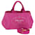 PRADA Canapa Hand Bag Canvas 2Way Pink Auth ki2993 Cloth  ref.943027