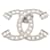 Other jewelry NEW CHANEL PINS LOGO CC BROOCH STRASS CRYSTAL METAL SILVER SILVER NEW BROOCH Silvery  ref.943561