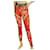 Palm Angels Red & White Floral Paisley Leggings calças tamanho XS Multicor Poliéster  ref.943691