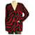 Saint Laurent Red Black Zebra Print Mohair wool knit Cardigan Jacket taille M Laine Bordeaux  ref.943718