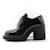 Prada heeled brushed leather lace-ups Black  ref.943859