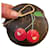 Zippy Louis Vuitton Moneta tonda ciliegia Marrone Rosso Verde Tela  ref.944611