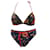 Bikini Christian Dior Russische Paisley-Blumen Schwarz Rot Mehrfarben Polyamid  ref.944726
