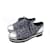 Zapatos Oxford con cordones de perlas de tweed negro plateado de Chanel Gris Cuero  ref.944731