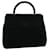 PRADA Hand Bag Suede Black Auth bs5708  ref.944766
