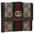 GUCCI GG Canvas Web Sherry Line Trifold Wallet PVC Leather Beige Red Auth 42974 Green  ref.944831