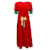 Undercover Red Velvet Ribbed Dress with Tie Waist Viscose  ref.944948