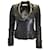 Valentino Black Vintage 90's Ruffled Detail Lambskin Leather Jacket  ref.944957
