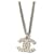 Chanel CC F12Étiquette de boîte de collier en cristal intemporel classique avec logo W Métal Argenté  ref.945477