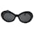 **Gianni Versace schwarze Sonnenbrille mit ovalem Rahmen Kunststoff  ref.945754