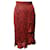 Falda drapeada asimétrica floral Maje en seda roja  ref.946580