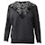 Stella Mc Cartney Suéter Stella McCartney com acabamento em renda em algodão cinza escuro  ref.946606