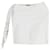 Versace Mini-jupe ceinturée avec œillets en coton écru Blanc  ref.946723