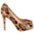 Sapatos Peep Toe Christian Louboutin Open Clic em couro envernizado com estampa de leopardo  ref.946734