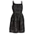 Oscar de la Renta Scoop Neck Embroidered Overlay Dress in Black Silk  ref.946919