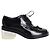 Simone Rocha Pixelglas Schnür-Oxfords aus schwarzem Lackleder
