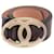 Cinturón Chanel de piel de cordero marrón oscuro con hebilla CC plateada Castaño Cuero  ref.947488